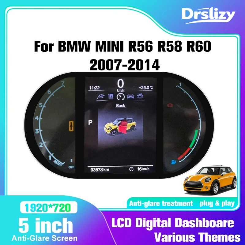 Cluster Dashboard For BMW MINI R55 56 R58 R60 2007-2014 R Series Automotive speedometers screen instrument panel digital