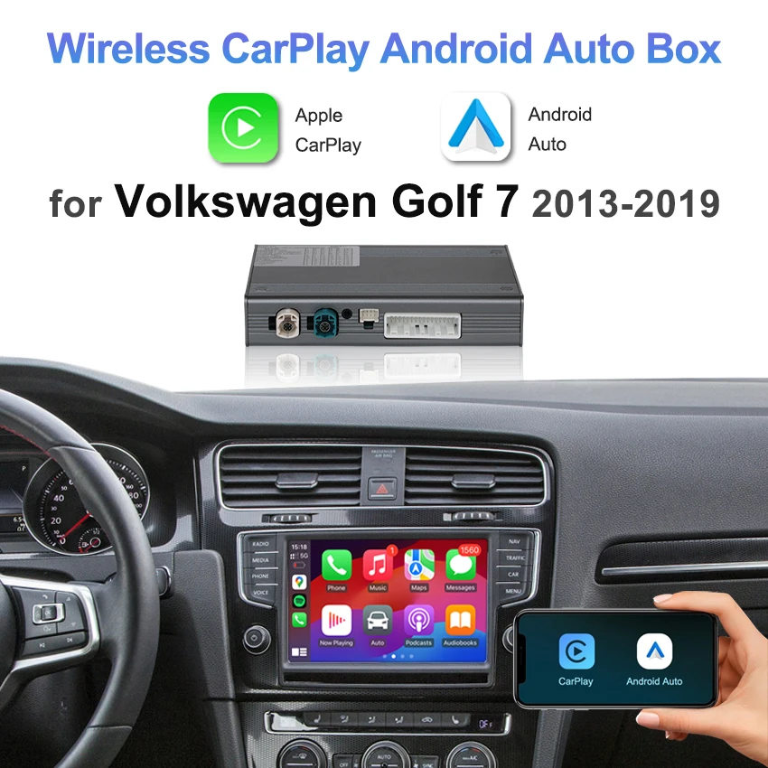 

Wireless CarPlay & Android Auto Smart Modle For Volkswagen Golf 7 2013-2019 MIB System,Support Mirrorlink, Navigation, Camera
