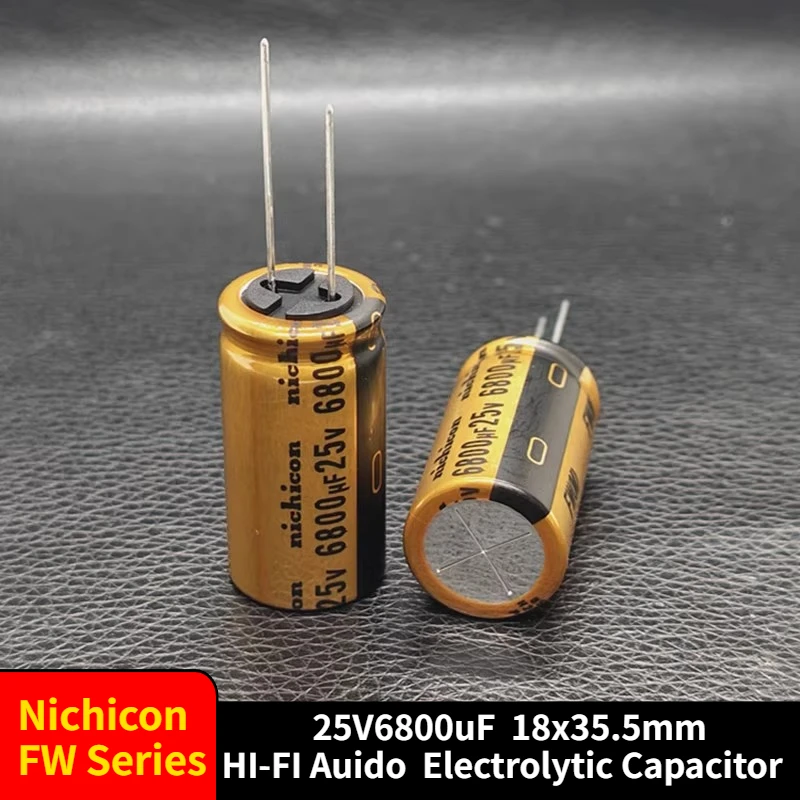 2 шт./лот Nichicon 25V6800uF FW серии 18x35,5 мм 85 ° C Высококачественный электролитический конденсатор HI-FI с фильтром Auido Конденсаторы HIFI