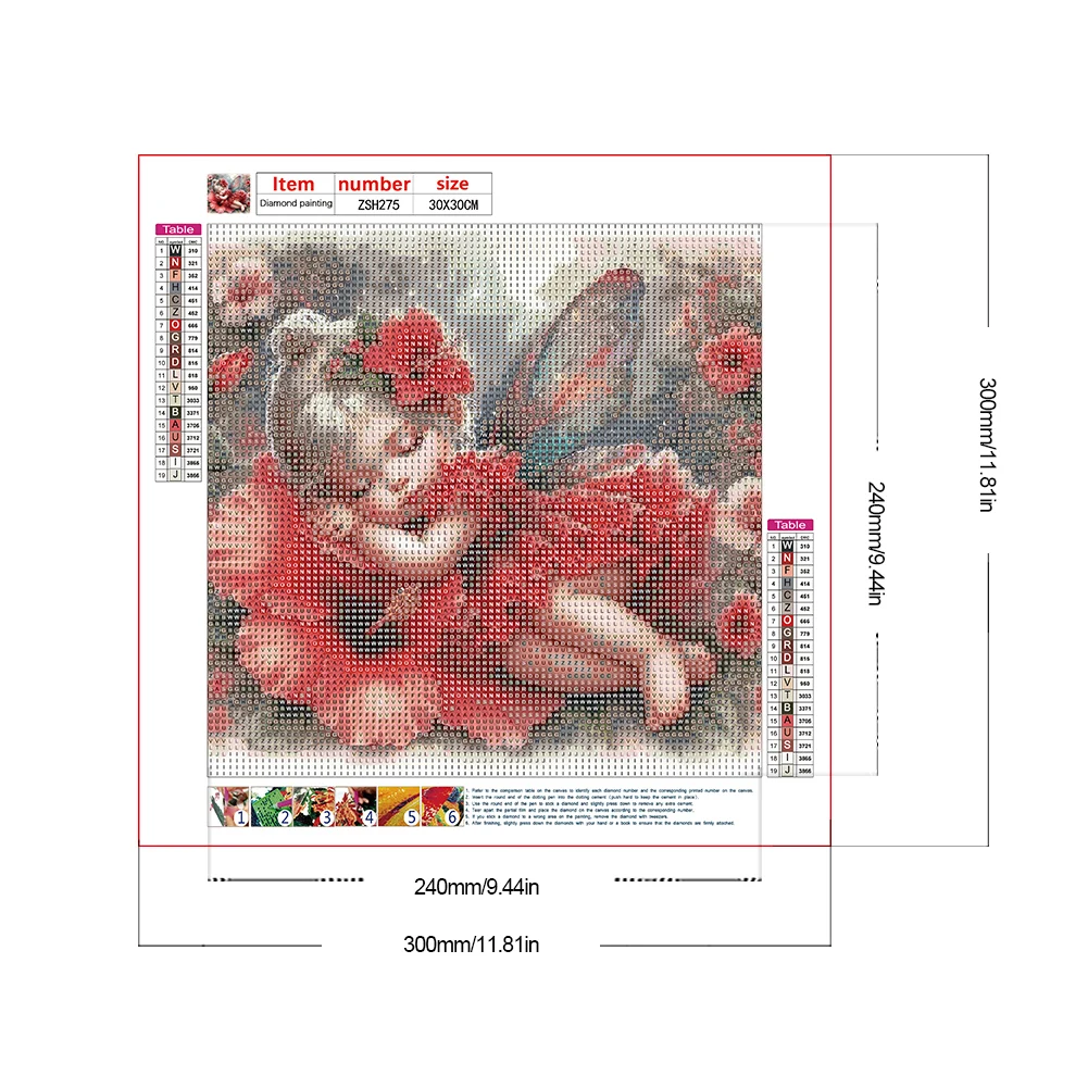 5D fai da te trapano rotondo completo pittura diamante fiore fata Kit Home Decor Art Craft
