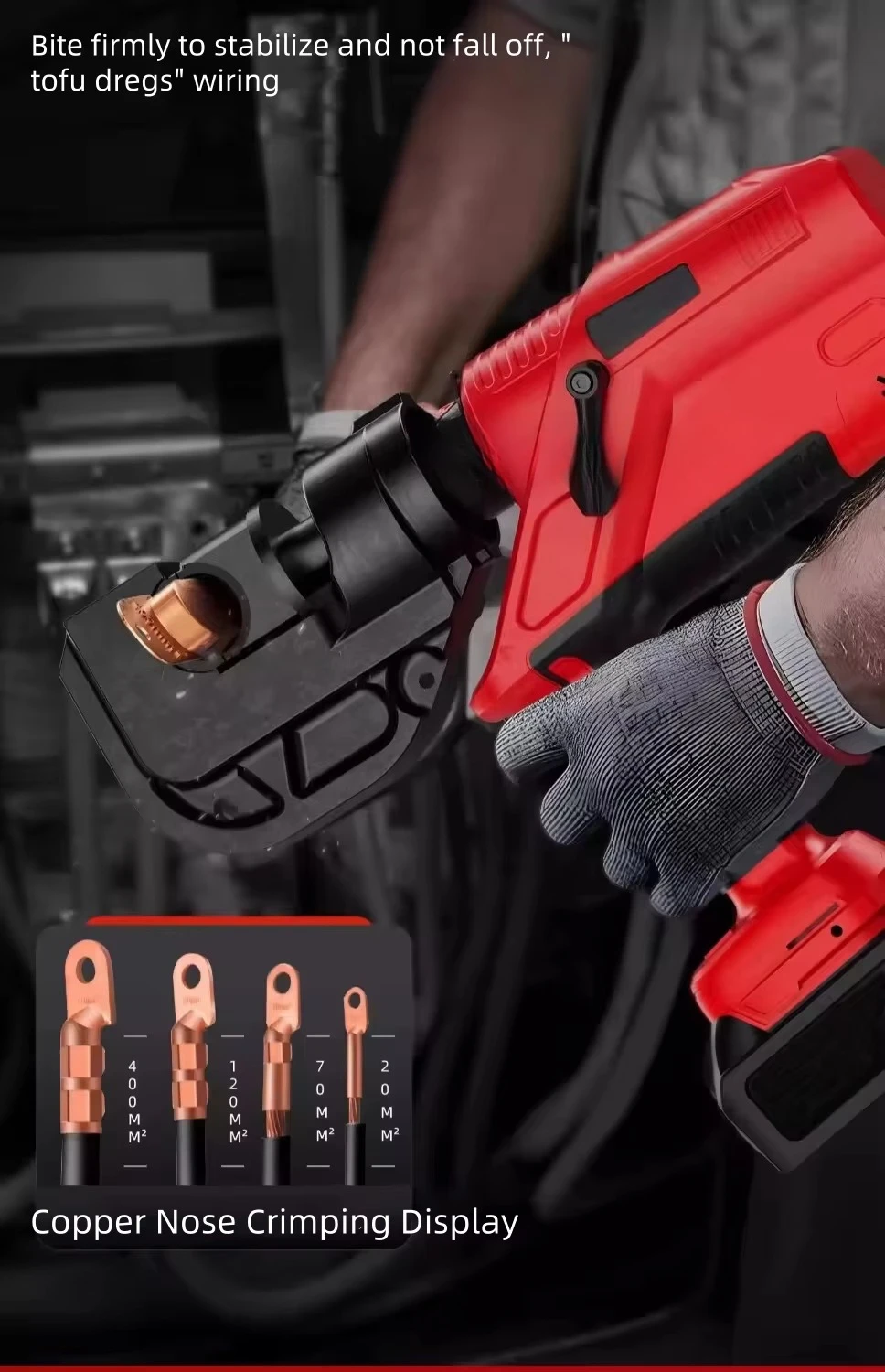 Alicate hidráulico elétrico de lítio com junta de cobre Design sem fio para ônibus e cabo