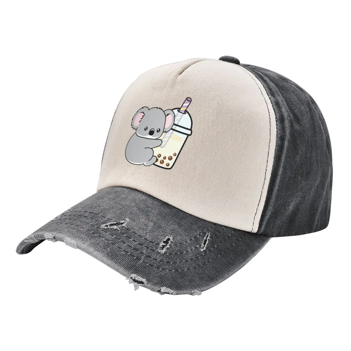 

Little Koala Loves Boba! Baseball Cap Hat Luxury Brand Hat Baseball Cap Military Cap Man Visor Men Caps Women's