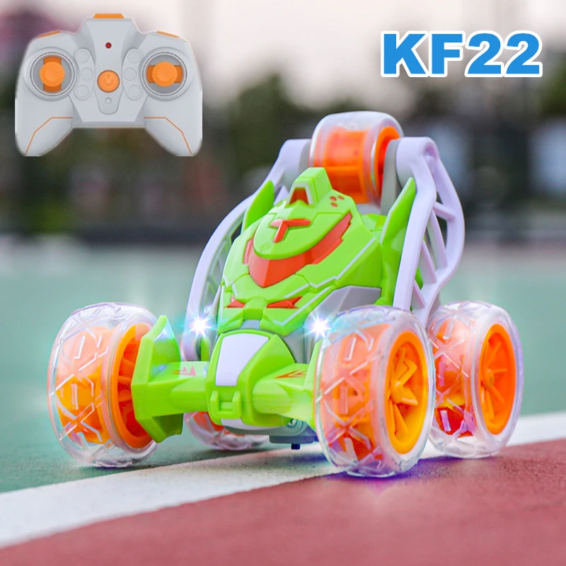 4WD RC Drift Car KF22 With Music Led Lights 2.4G Radio Remote Control Spray Stunt Car 360° Rotating Climbing Car Toys Gift