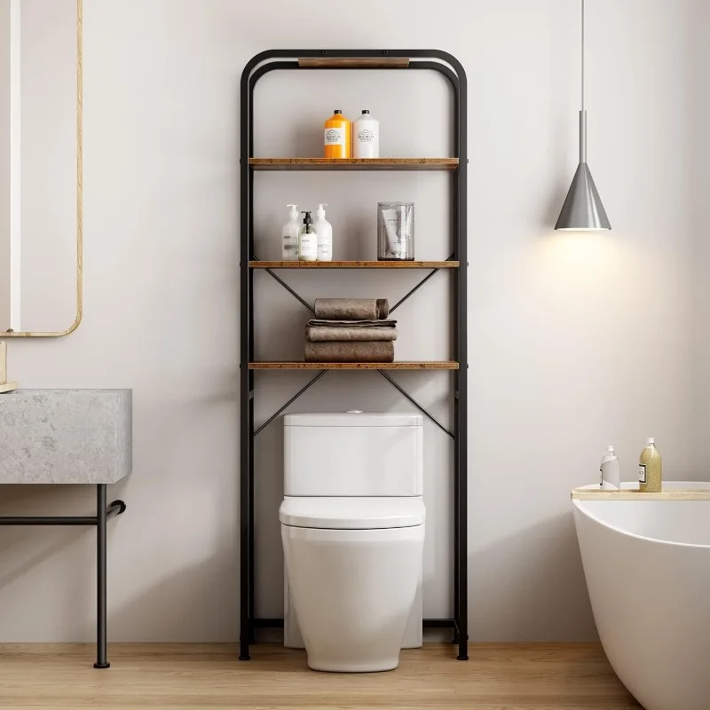 4-Tier Over The Toilet Storage Rack 68 inch Freestanding Bathroom , Organizer Over Toilet, Space Saver