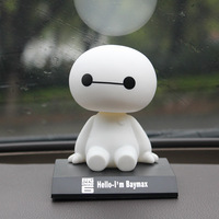 Cute Cartoon Baymax Robot Shaking Head Figure Fashion Car Ornaments Auto Interior Decorations Toys Collectible Charm Ornament