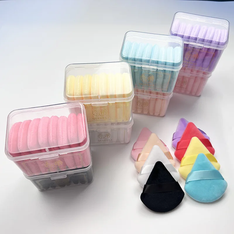 8PCS Triangle Powder Puff Cosmetics Washable Sponge Puff  Soft Cotton Portable Face Powder Puff for Face Makeup