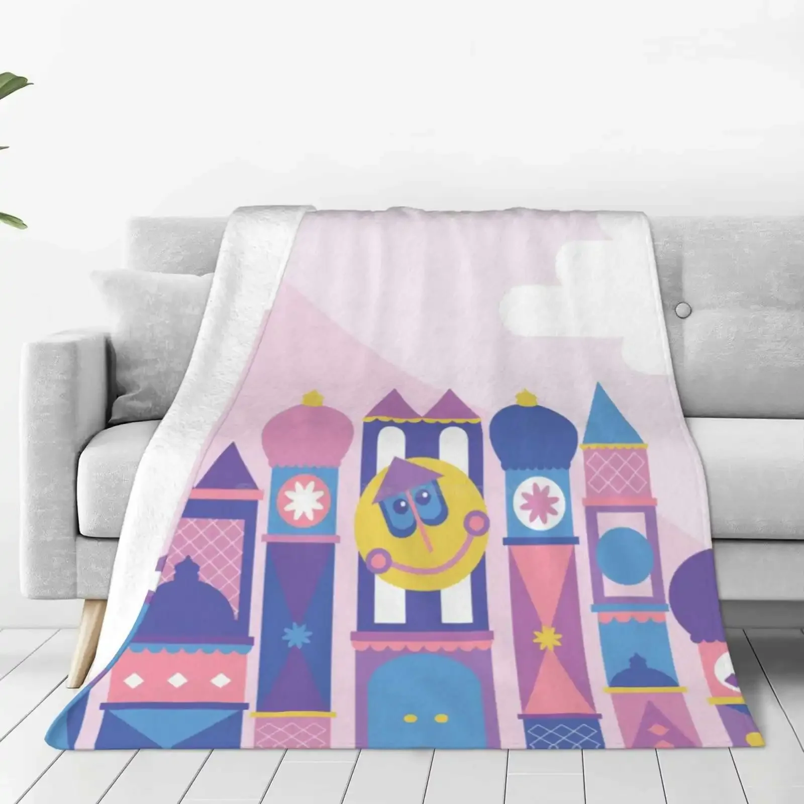 It's A Small World After All Blanket Soft Warm Travel Portable Blanket Its A Small World Pink Cute Smallworld Dreams Happy