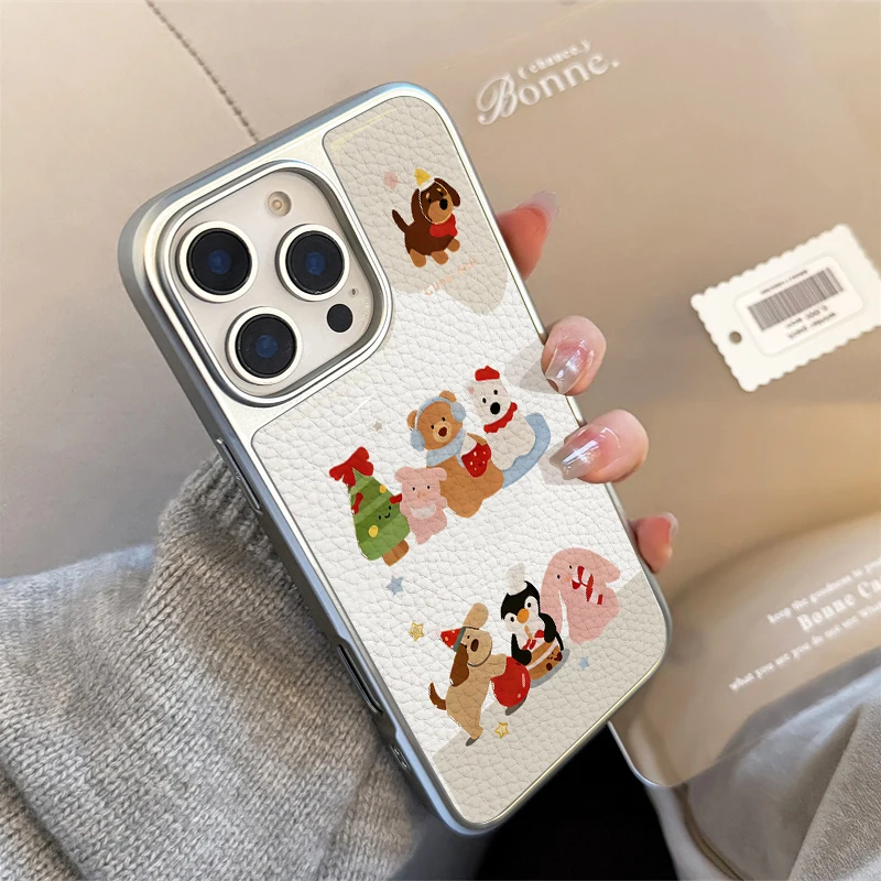 

Cute toy leather texture Phone Case Anti-drop FOR iPhone11/12/13/14/15/16/17 Pro Max AIR PLUS