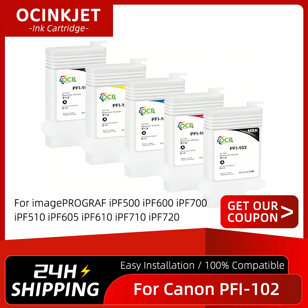 

Refillable Ink Cartridge PFI-102 PFI102 Suitable For Canon iPF500 iPF600 iPF700 iPF510 iPF605 iPF610 iPF710 iPF720 Ink Kit Empty