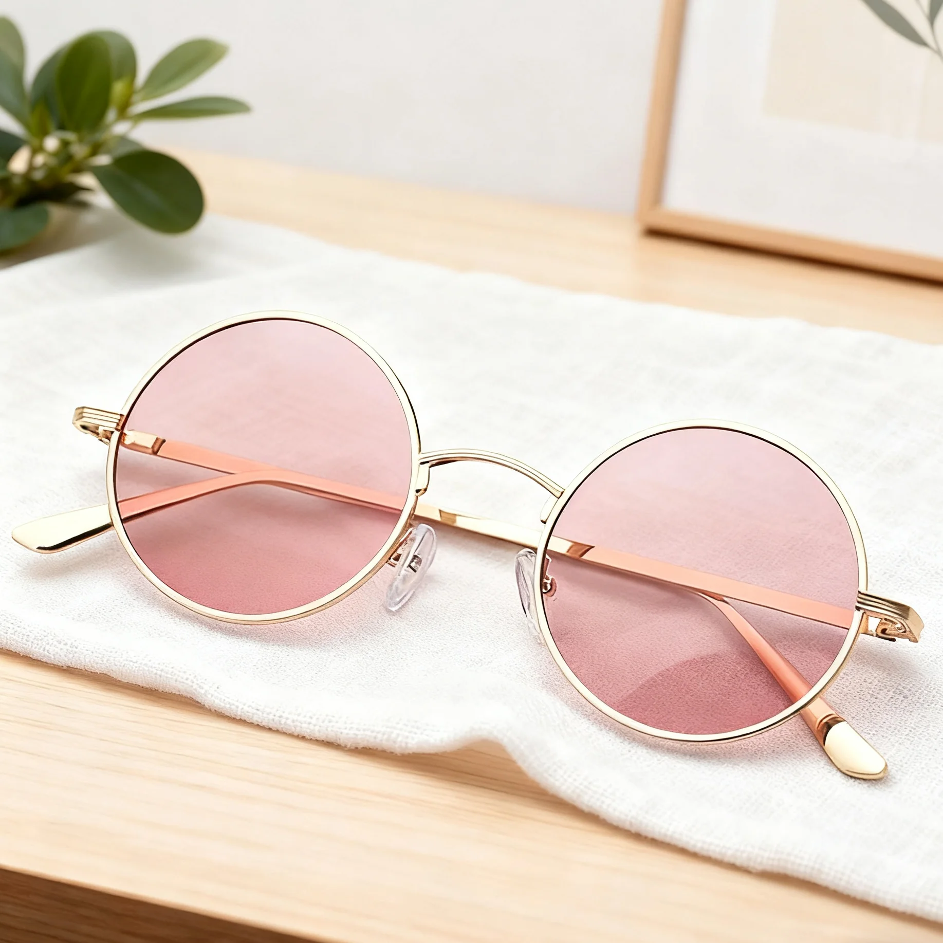 DOKLY New Fashion Yellow Round Sunglasses Real UV400 Women Vintage Sunglass Round Eyewear Yellow lens