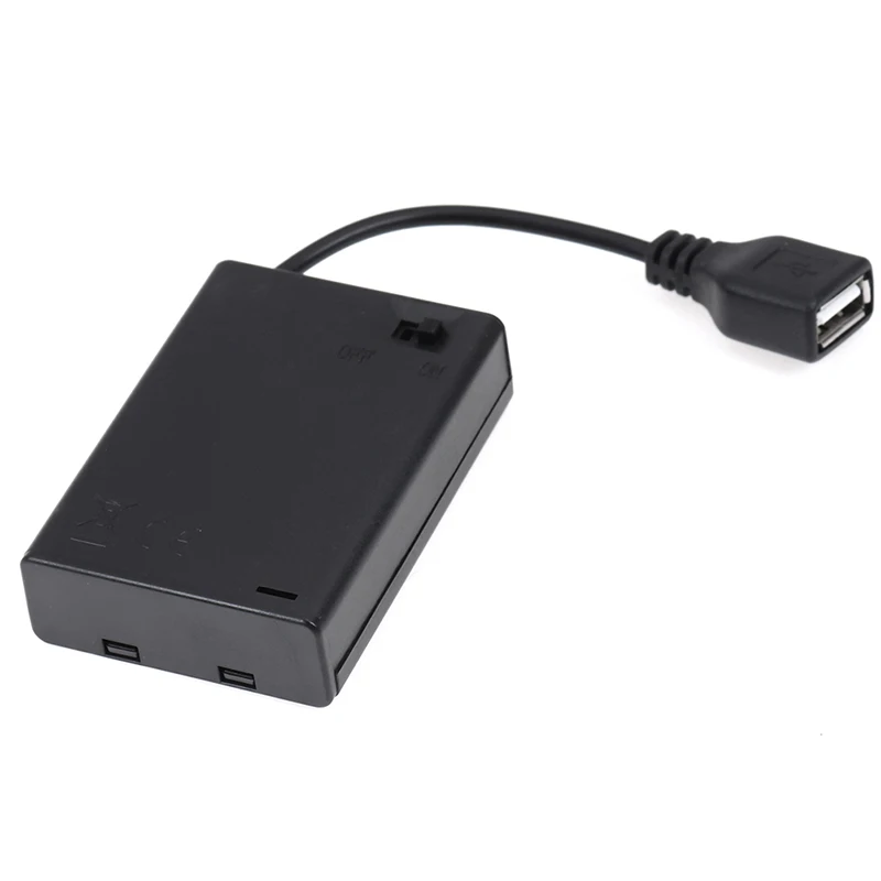 NEW SALE 1pcs Safe and Durable 3*AA 65x45x15mm Battery Case with USB Port for Building Blocks LED Light Kit with Switch