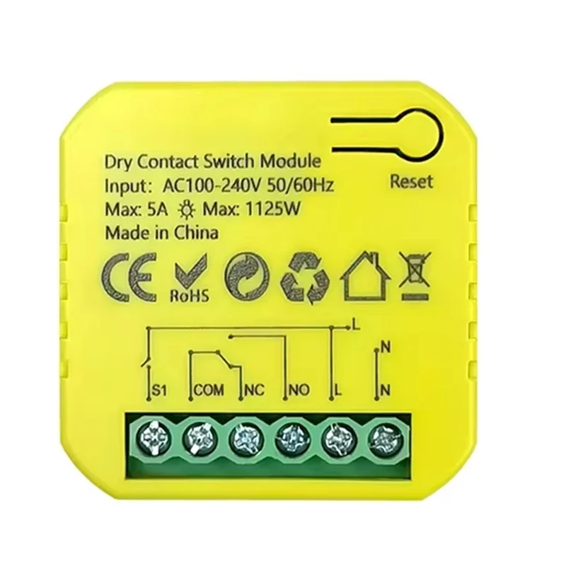 ABMF-Zigbee Relay Dry Contact Switch Tuya Smart 5A App Remote Control Timing DC12/24V AC100-240V Supports Google Home Alexa