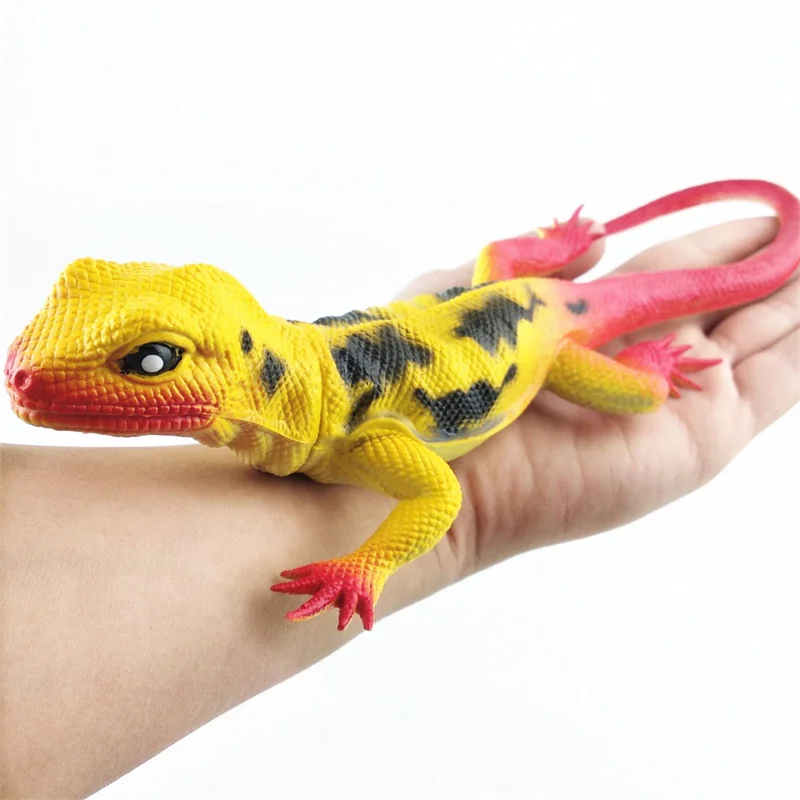 Crianças brinquedo novidade réptil de borracha macia modelo simulação lagarto rangido som lagarto brinquedo animal decoração desktop ornamentos