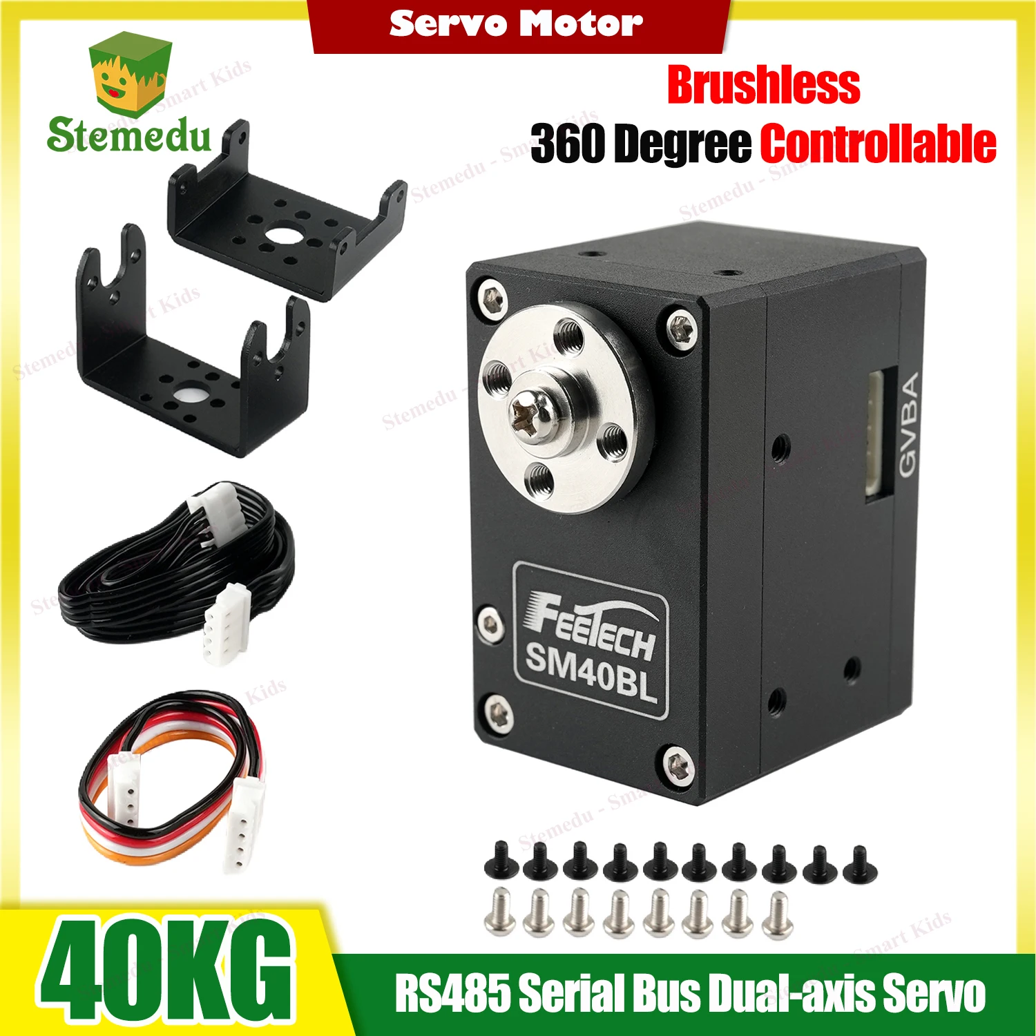 Feetech SM40BL 40 كجم حافلة تسلسلية مؤازرة RS485 الاتصالات فرش التشفير المغناطيسي 0-360 °   تعليقات الموضع 12-24 فولت للروبوتات