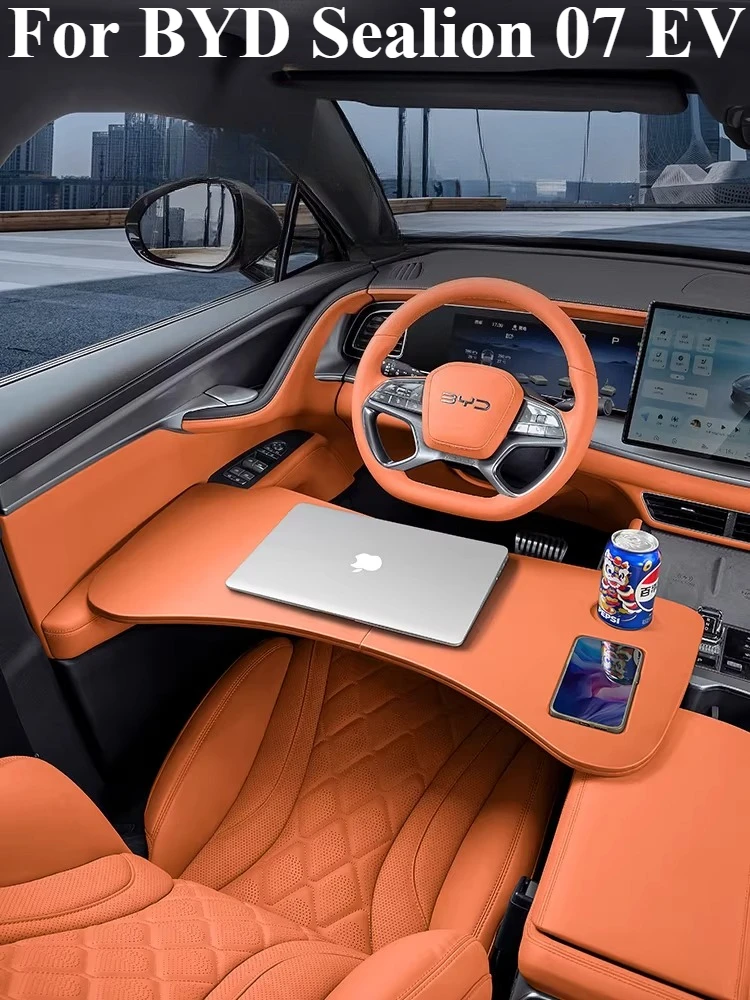 For BYD Sealion 07 EV Car Mounted Desktop Computer Dining Table Multifunctional Co Driver's Desk Interior Supplies Modification