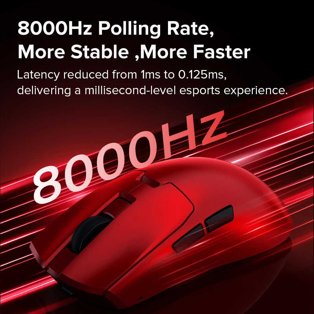 Delux M800mini Ultra 무선 게이밍 마우스, PAW3950, 30000DPI, 8KHz 폴링레이트, 46g 초경량, 소형~중형 손 게이머용