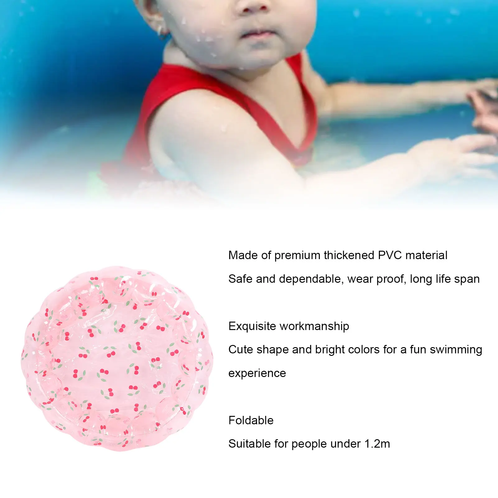 Inflatable Ball Pit Pool Small Inflatable Pool Thickened Portable PVC Scratch Proof Cute for Toddler for Outdoor