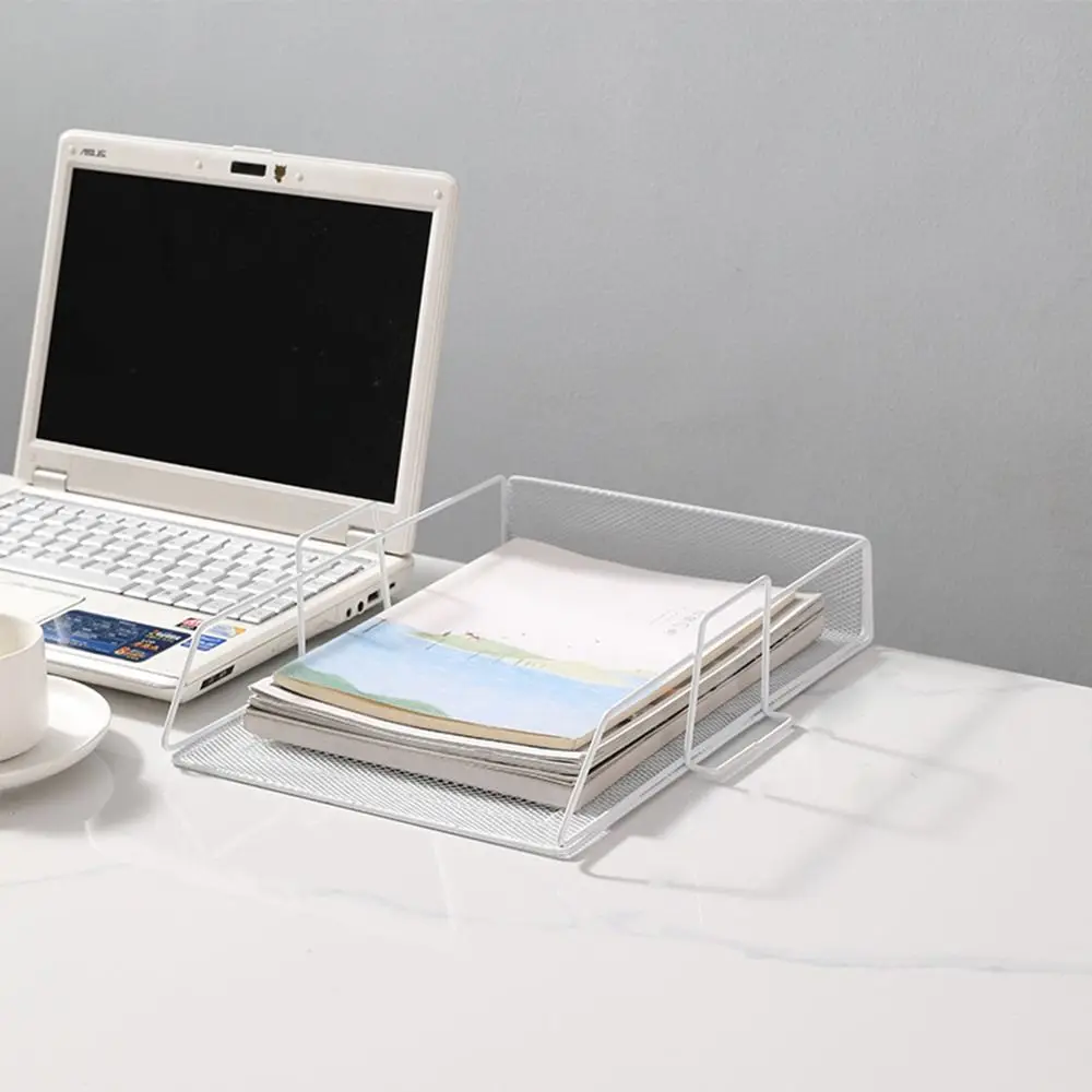 Desktop Organizer Empilhável File Rack, Storage Tray, Simples, Minimalismo, A4, Ferro Certificados