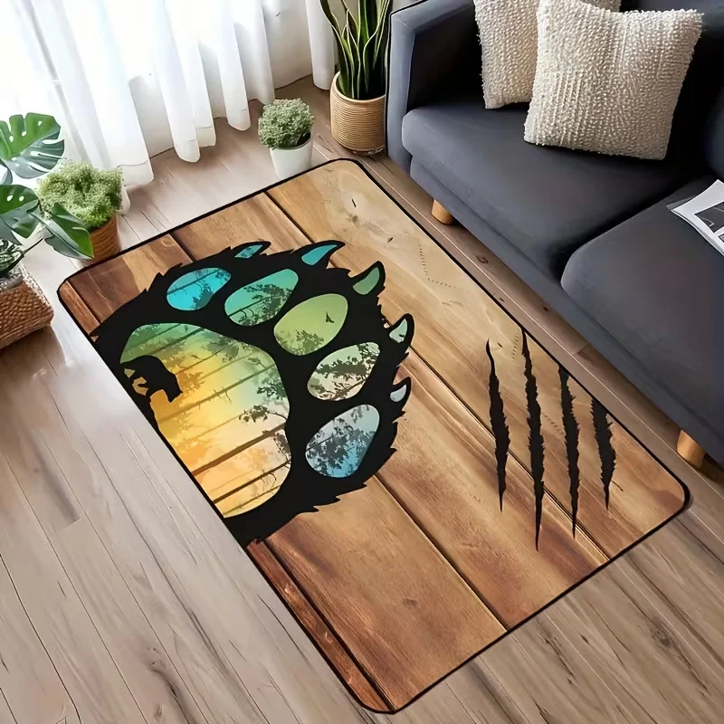 Polka Dot Grid Dachshund Puppy Area Rug Non Slip Floor Mat Multiple Sausage Dog Cartoon Print Soft Carpet Living Room Decor