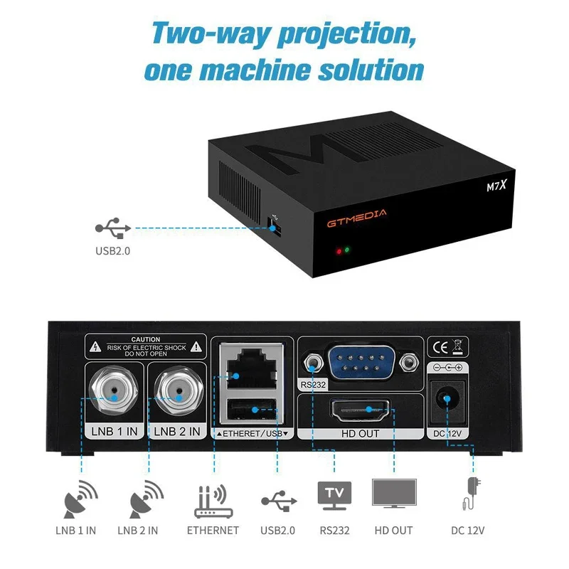 Gtmedia M7x Ondersteuning DVB-S2 Sks/Iks/Cs/M3u Vcm/Acm Twin Tuner Lks & Sks Tv Ontvanger, Realase Brasil 70W Satelliet Tv Programmeur