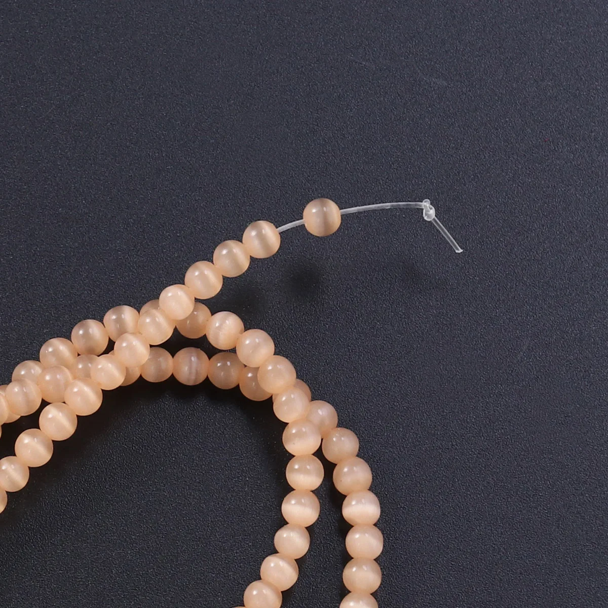 101개 라운드 오팔 캣츠아이 스톤 비즈 팔찌 천연 비즈 팔찌 장식 간편 착용 남녀 공용