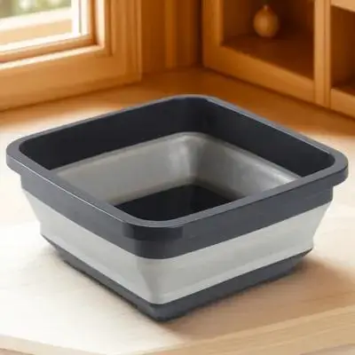Folding Washbasin 40X12Cm Portable Collapsible Plastic Washtub For Household Travel Outdoor Car Laundry Non-Slip Bottom Grid