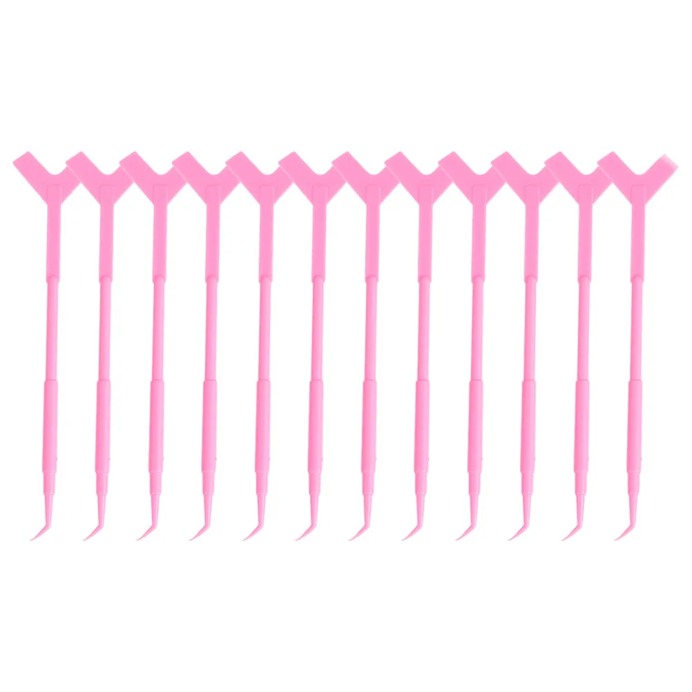 

12Pcs Brush With Y Design Reusable Lash Separator Tool Eyelash Perm Comb Comfortable Handle Lash Lifting Tool