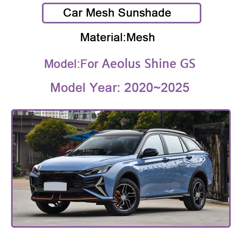 For Aeolus Shine GS 2025 2020-2024 Yixuan GS Mesh Sunshade Magnetic Breathable Visor Windshield Curtain Anti-UV Car Accessories