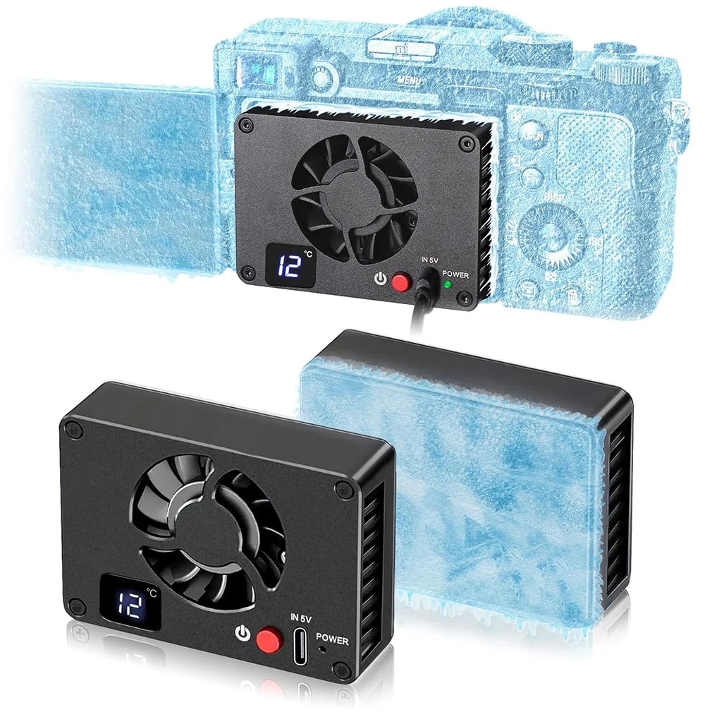 Ventiladores de refrigeración universales para cámara de pantalla lateral para Canon R5 R6 R7 R8 reducir el calor extender el radiador de tiempo de grabación 4K para Sony A7M4 ZVE10