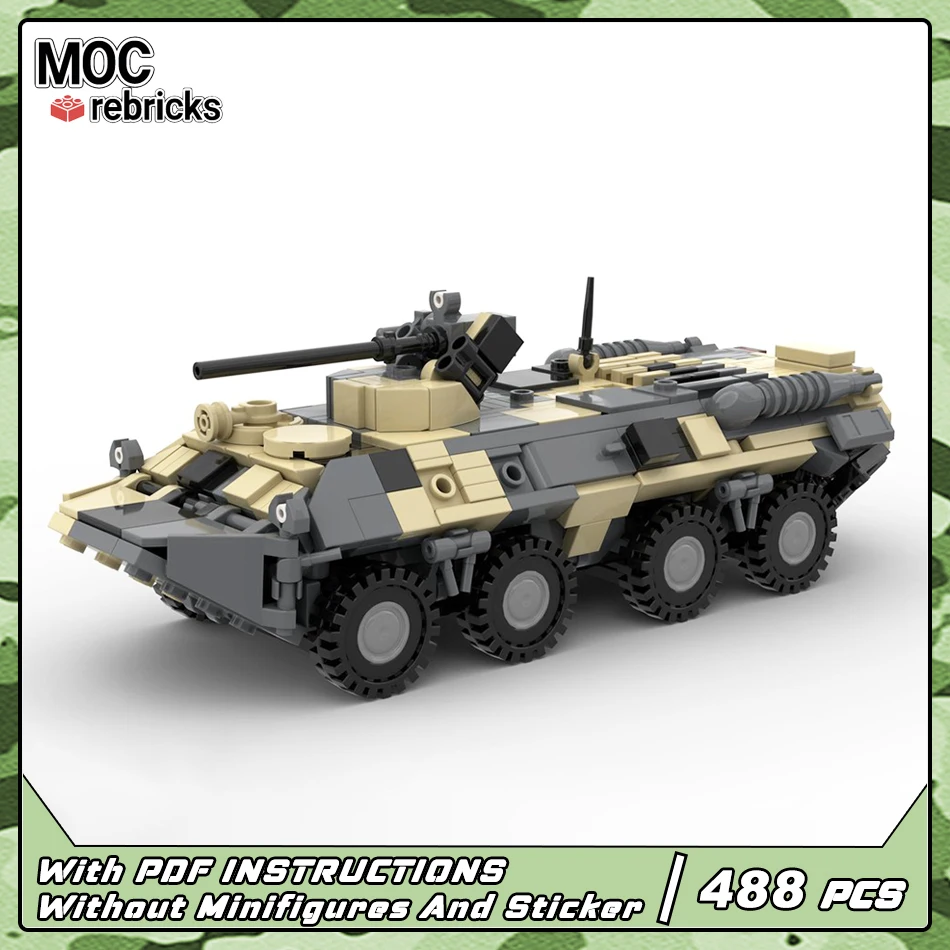 

MOC-155143 Военная серия, строительный блок BTR-82a, масштаб (1:45), модель боевой машины, строительный блок, детский подарок, развивающие игрушки