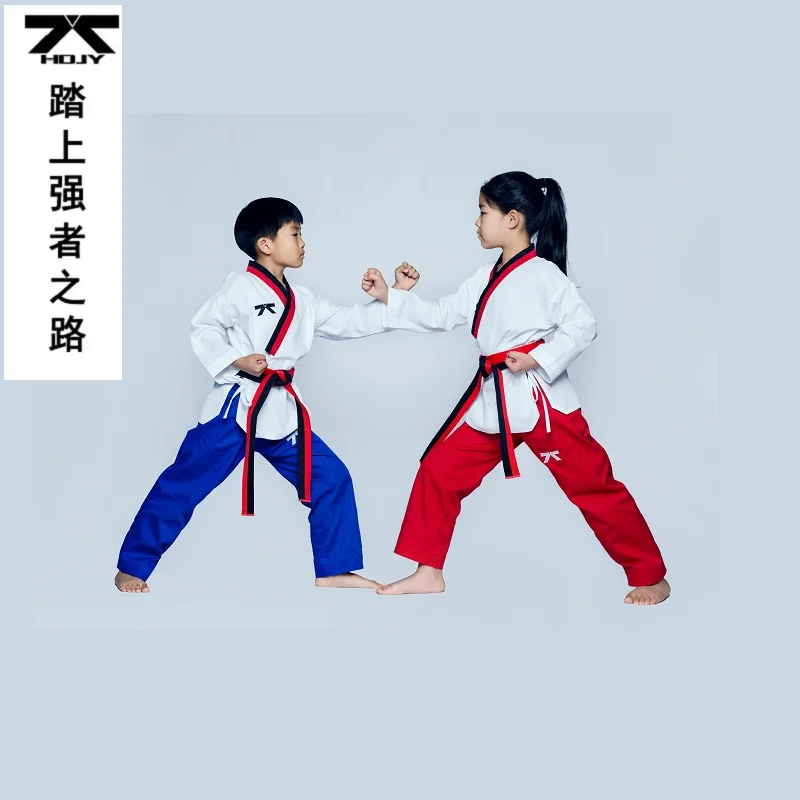 Firmway Taekwondo Uniformen Rood Blauw Volwassen Kinderen TKD Uniform Trainingspakken Tieners Poomsae Dobok TaeK Won Do & Karate Kleding