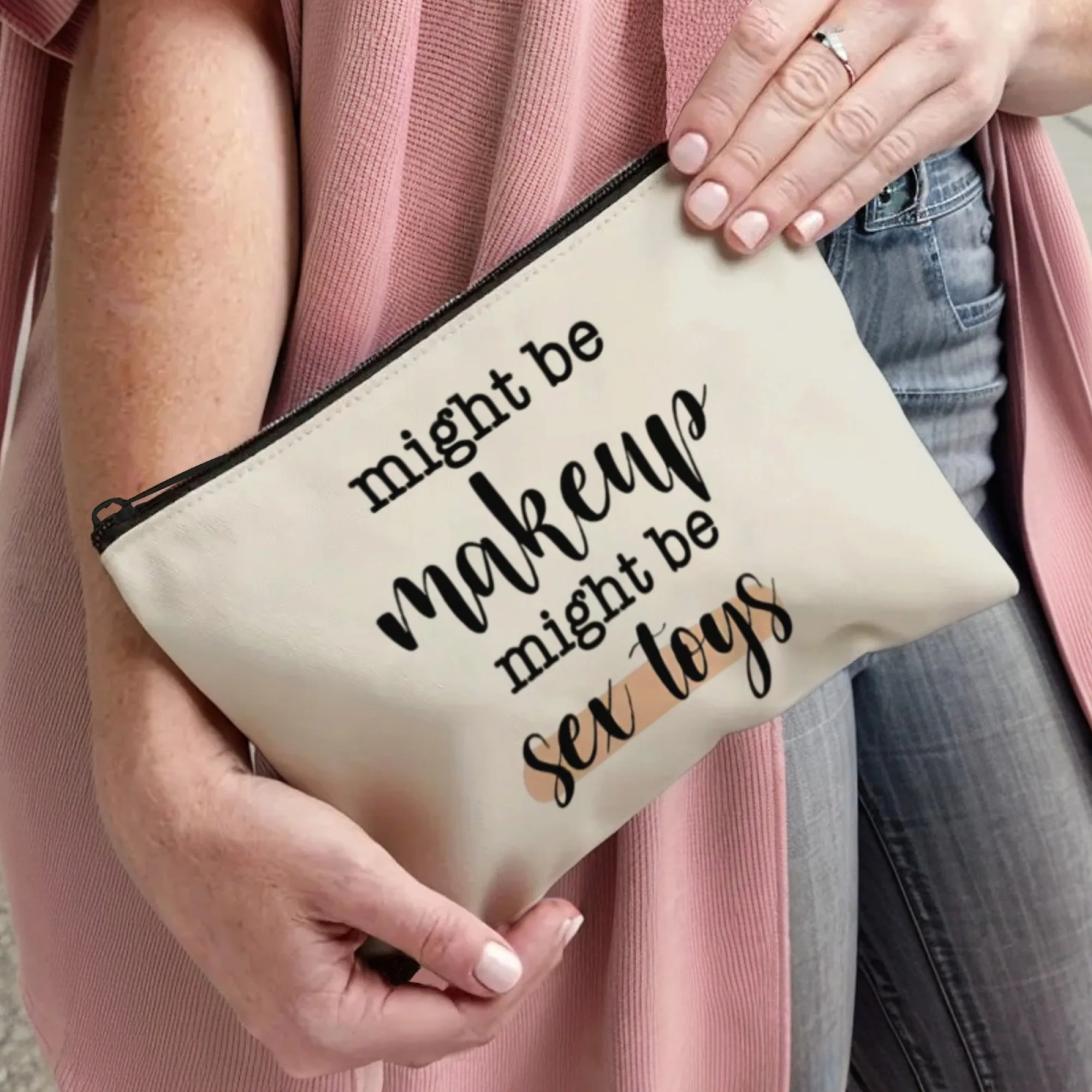 재미있고 유머러스한 '화장품일 수도 있고 섹스토이일 수도 있다' 화장품 파우치, 참신한 농담, 성인용 장난, 친구나 자매를 위한 개인 선물