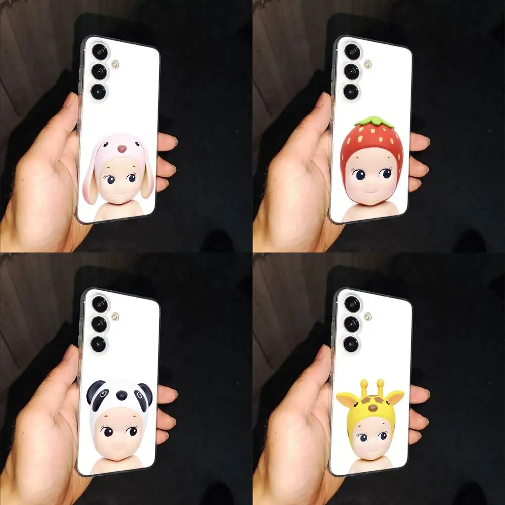 

Cartoon Cute S-Sonny Angel Phone Case For Samsung S24,30,21,22,23,20 FE,lite,PIus,Ultra,5G,Note,9,10 Transparent Cover