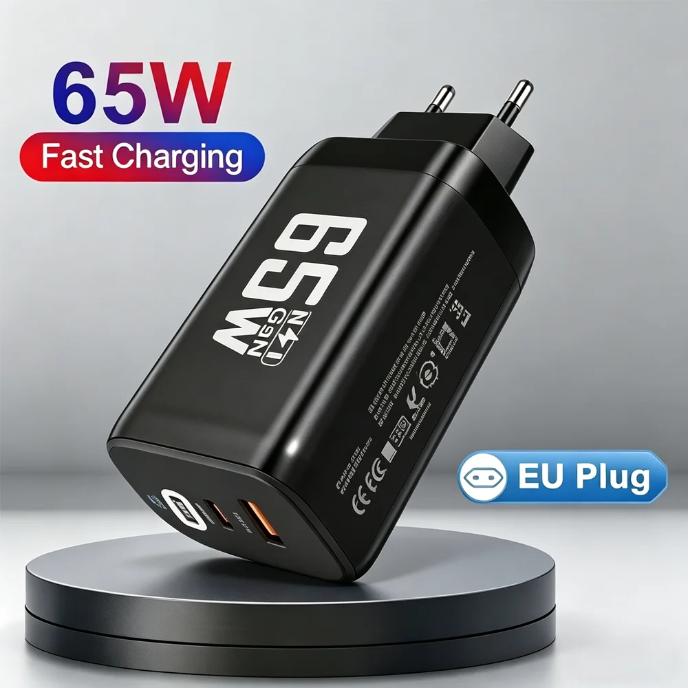 65W USB C 20V 3.25A Type-C Interface Phone Laptop Charger Power Adapter For MacBook Lenovo Xiaomi Charger Cable combination set