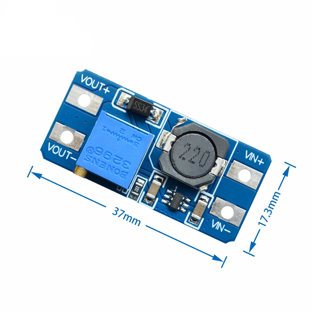 10PCS MT3608 DC-DC Adjustable Booster 2A DC DC Boost Step up Converter Module 2V-24V to 5V 9V 12V 28V Power Module