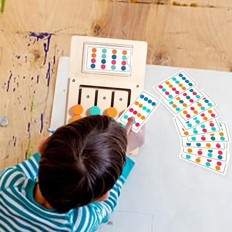 Rompecabezas de tobogán de madera para niños y niñas, tablero de clasificación a juego de colores, juego de entrenamiento lógico, viaje por carretera