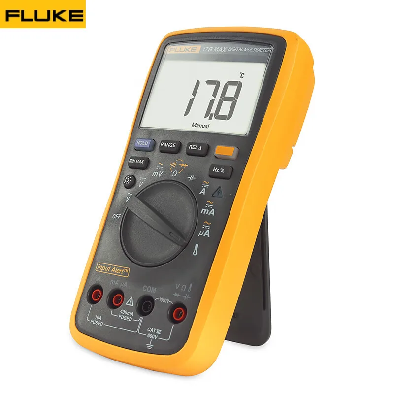 Fluke 15B MAX 17B MAX Automatic Digital Range Multimeter DMM AC/DC Voltage Current Resistance Capacitance Tester