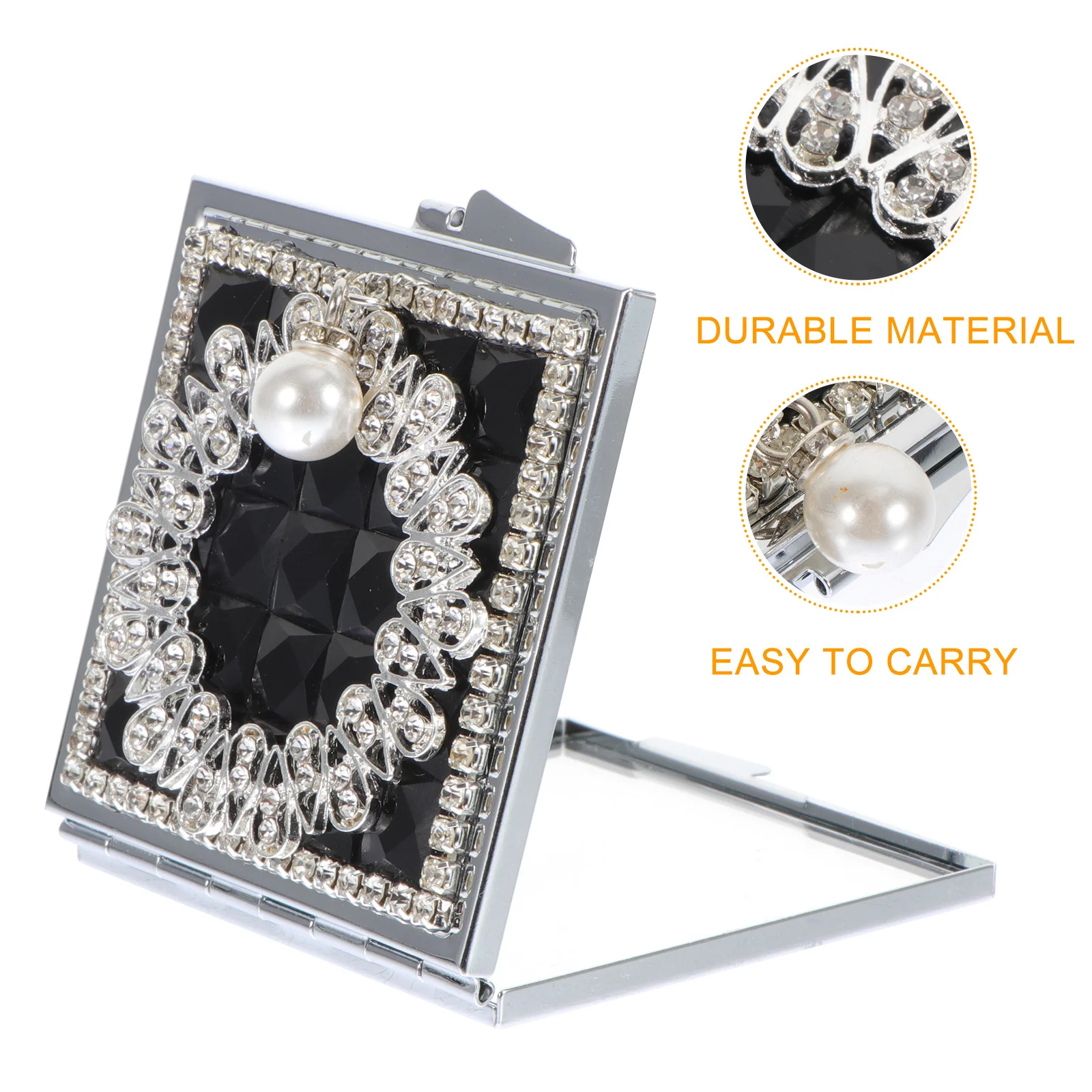 

Portable Makeup Mirror Hand Women Vanity Compact Pocket Travel Aluminum Lightweight