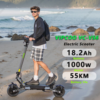 VIPCOO VC-VS6 Electric Scooter 1000W Peak 48V 18.2Ah, NFC Anti-theft/unlocking E-Scooter 55km Range, 10'' Tire W/Turn Signal
