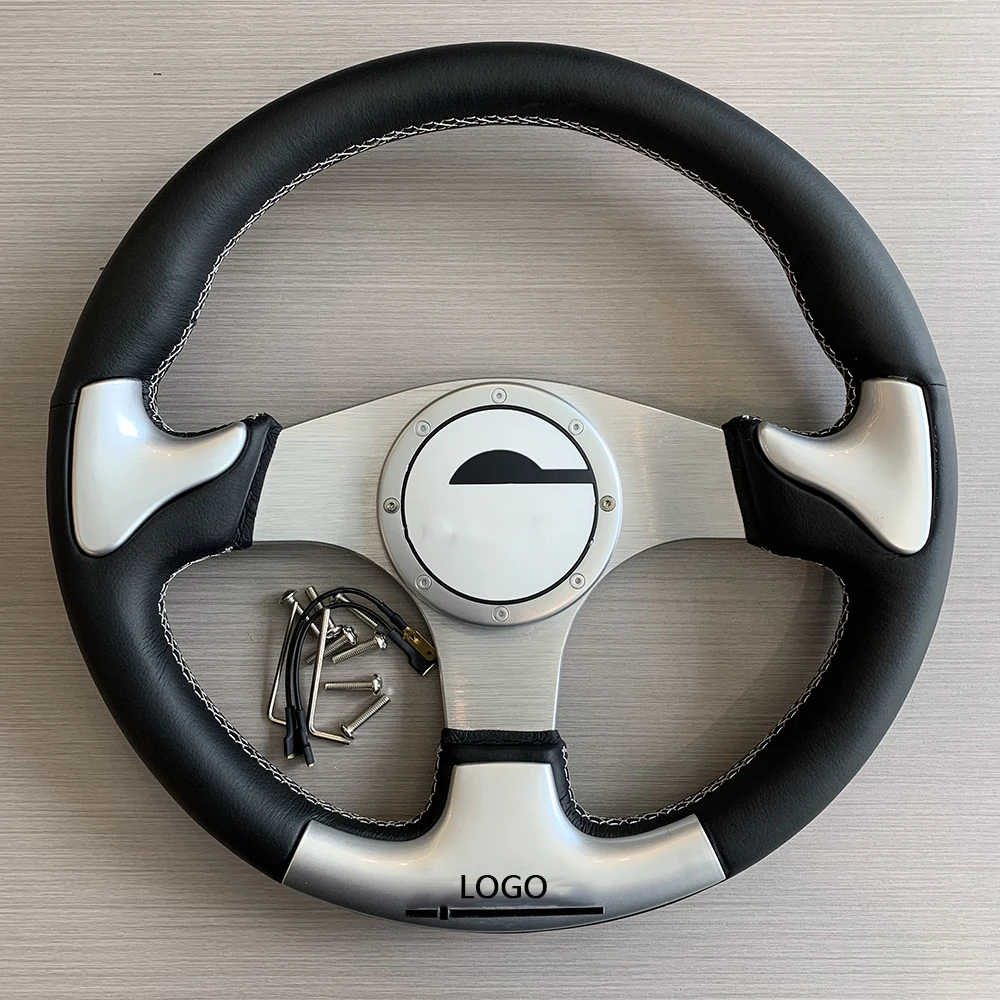 

Tiypeor Высококачественный универсальный автомобильный спортивный руль гоночного типа 14 дюймов 350 мм алюминий + кожа