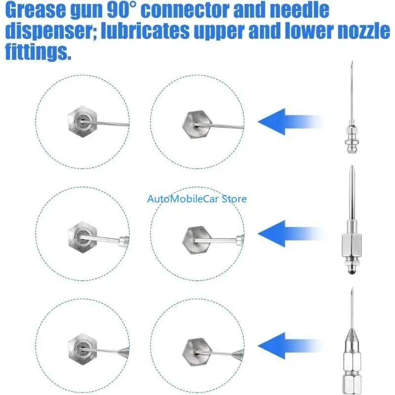 

G8TE Heavy Duty Grease Coupler Set with 90 Degree Needle Nozzle and Injection Needle