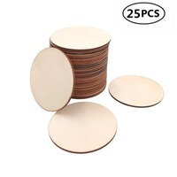 25pcs 50mm 1.96inch Unfinished Wooden Round Circles Ring Craft Card Making Scrapbooking DIY Embellishment Arts Decorative Craft