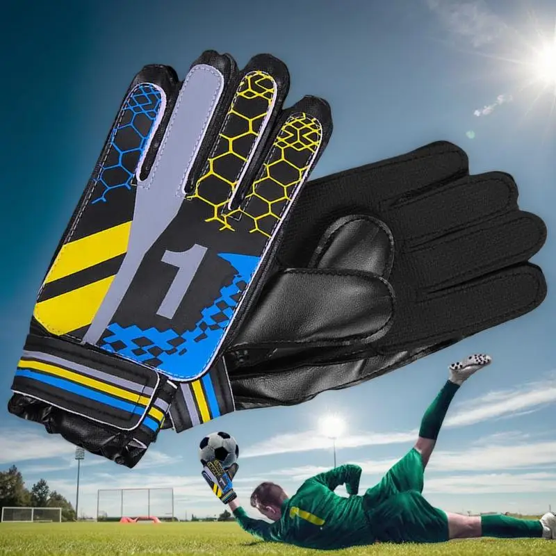 Goalie Gloves Thickened Soccer Goalkeeper Gloves Anti-Slip Grip Pads Protection Guards Gear For Outdoor Sport Goalkeeping
