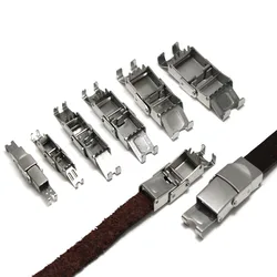 5Pcs Stainless Steel Crimp Cove Clasps Cord Leather Clip Silicone Bracelet Jaw Hook Connectors For DIY Jewelry Making Supplies