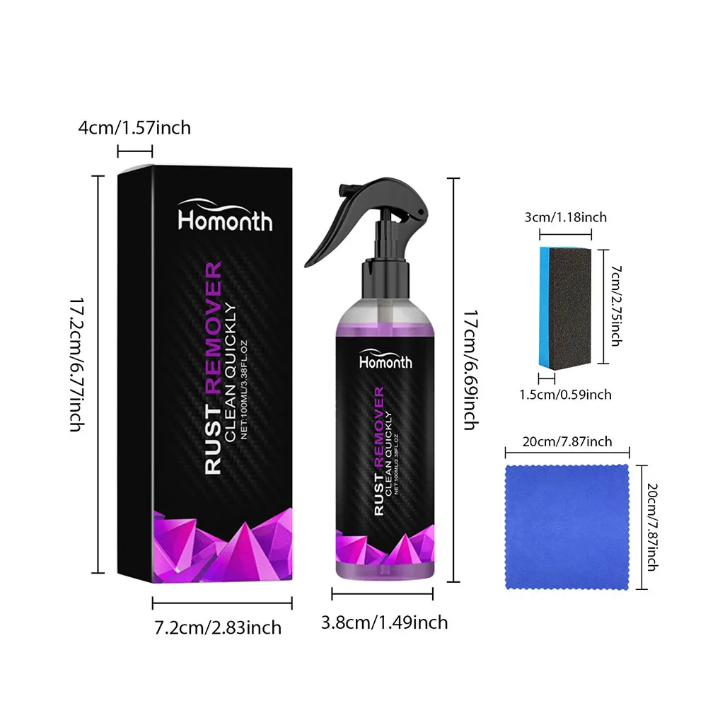 200/300ML Car Rust Removal Spray Rust Inhibitor Paint Rust Remover Derusting Spray Car Wheel Hub Rust Remover for Car Cleaning