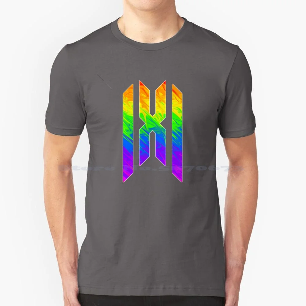 Monsta X Rainbow Logo T Shirt 100% Cotton Tee Monstax Monsta X Kpop K Pop Rainbow Logo