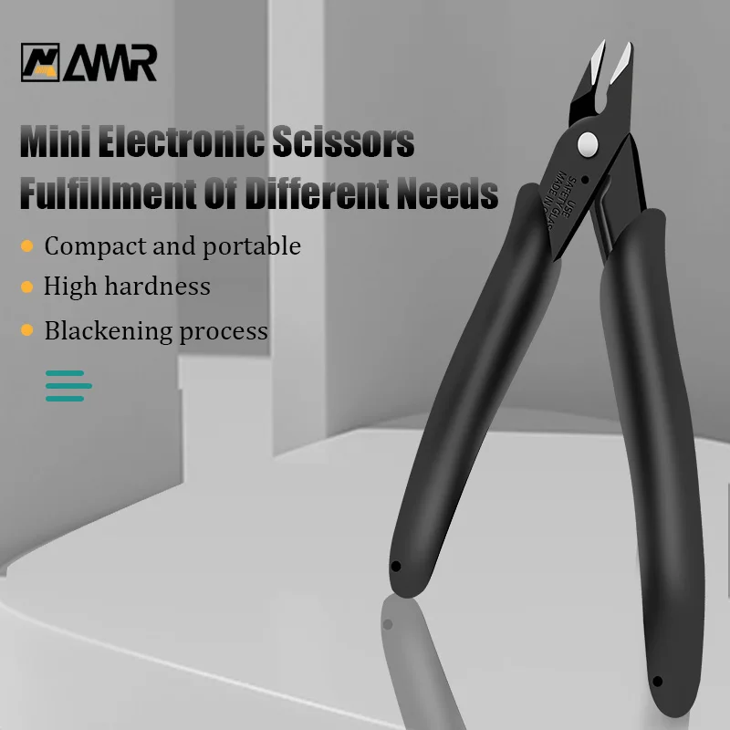 5 Inch Model Nippers Diagonal Side Cutters Plastic Handle Electronic Wire Cutting Pliers Precision Flush Cut Clippers 5pcs/set