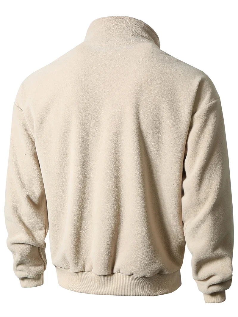 خريف شتاء موضة جديدة سليم صالح الجولة الرقبة طويلة الأكمام البلوز الرجال عادية سستة سترة لون نقي الرجال البلوز معطف #2