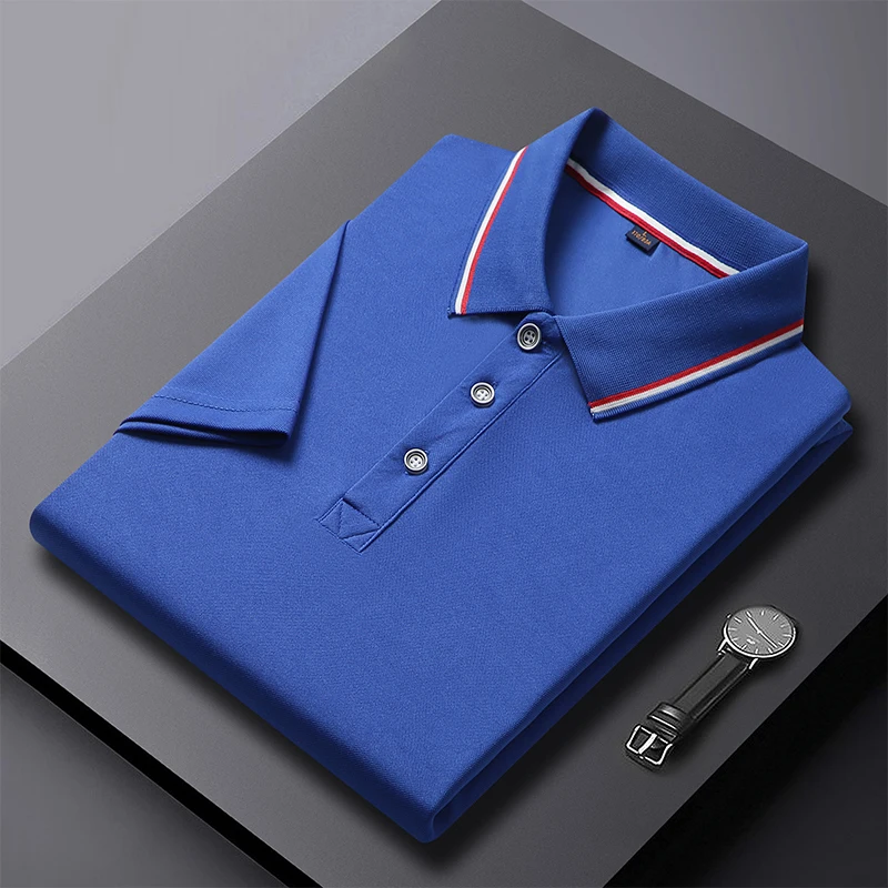 New Summer Men's and Women's Casual Collar T-shirt Breathable Short Sleeved Polo Shirt image 5
