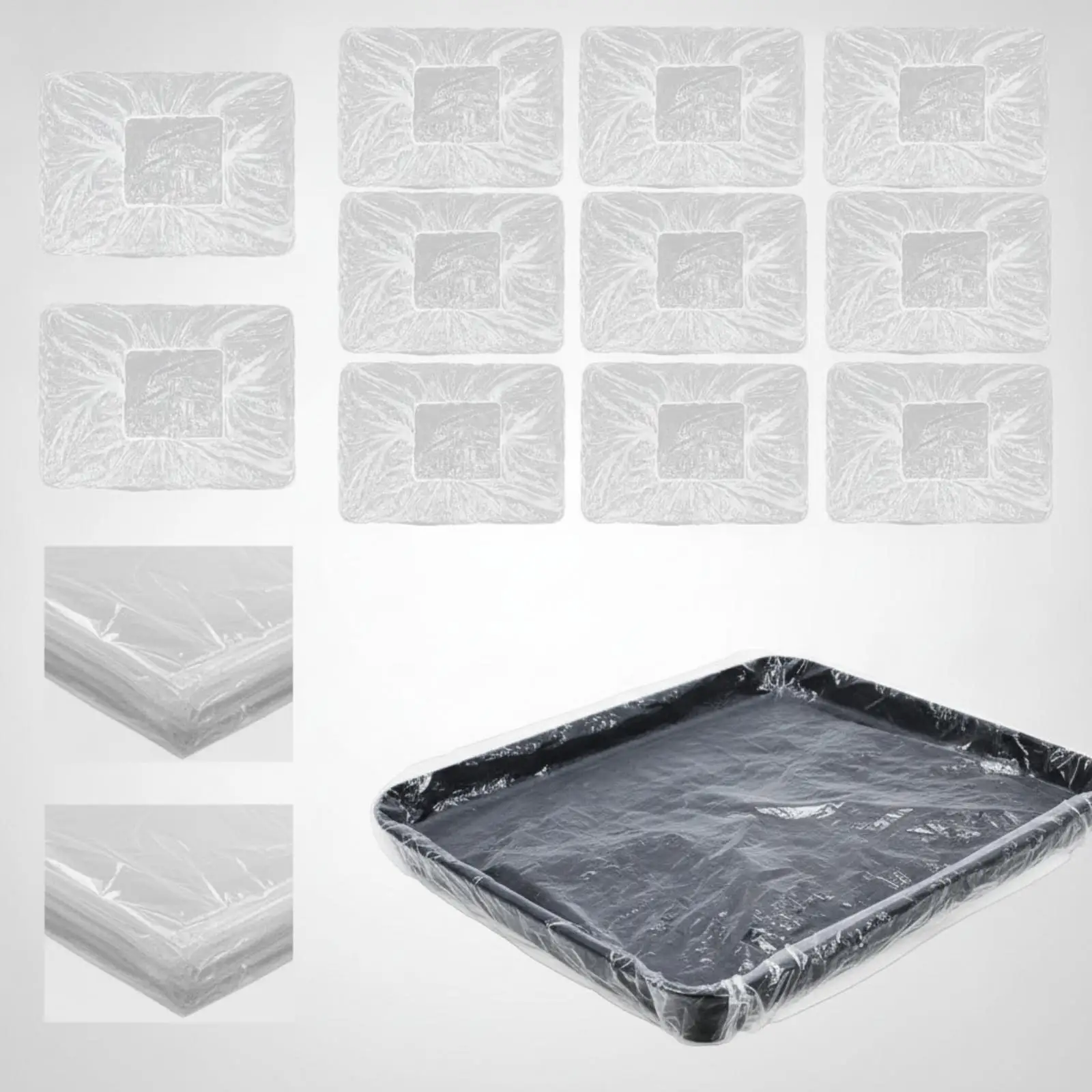 Plastic Paint Tray Liners Bulk 20 Count Disposable Inserts for Roller Trays with Durable LDPE Material for Home DIY